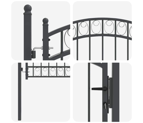 Žoga Vārti Pelēka 125 X 100 Cm Pulverkrāsots Tērauds Vidaxl
