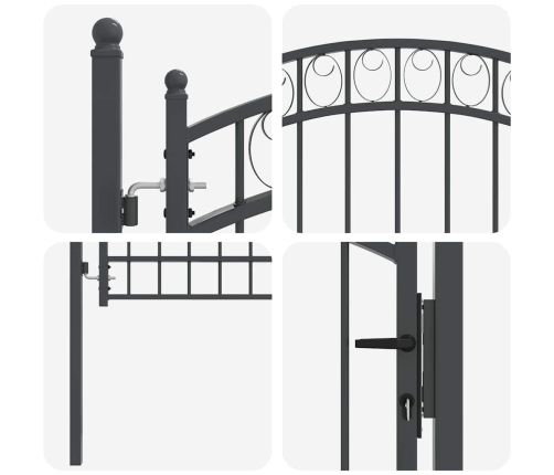 Žoga Vārti Pelēka 200 X 100 Cm Pulverkrāsots Tērauds Vidaxl