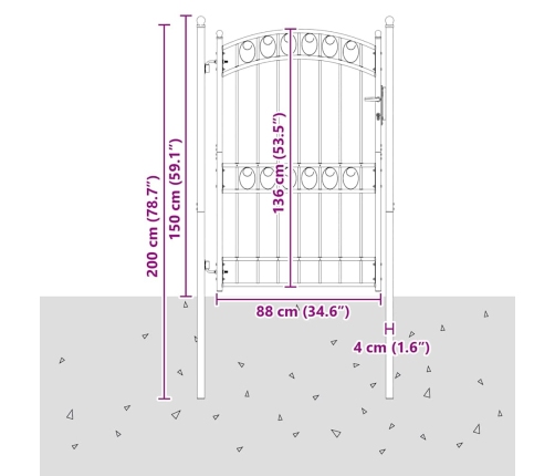 Žoga Vārti Pelēka 200 X 100 Cm Pulverkrāsots Tērauds Vidaxl