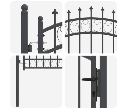 Žoga Vārti Ar Naglām Pelēka 100 X 100 Cm Pulverkrāsots Tērauds Vidaxl