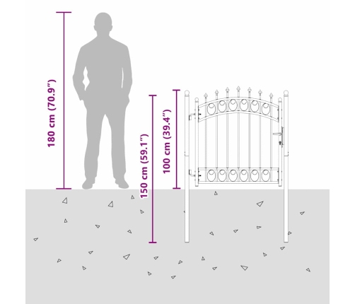 Žoga Vārti Ar Naglām Pelēka 100 X 100 Cm Pulverkrāsots Tērauds Vidaxl