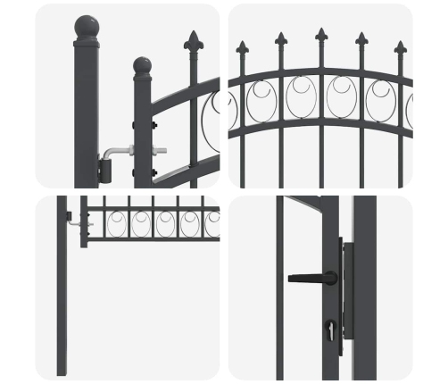 Žoga Vārti Ar Naglām Pelēka 125 X 100 Cm Pulverkrāsots Tērauds Vidaxl