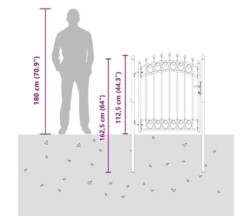 Žoga Vārti Ar Naglām Pelēka 125 X 100 Cm Pulverkrāsots Tērauds Vidaxl