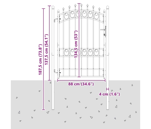 Žoga Vārti Ar Naglām Pelēka 170 X 100 Cm Pulverkrāsots Tērauds Vidaxl