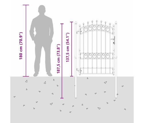 Žoga Vārti Ar Naglām Pelēka 170 X 100 Cm Pulverkrāsots Tērauds Vidaxl