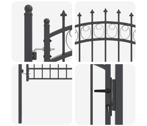 Žoga Vārti Ar Naglām Pelēka 200 X 100 Cm Pulverkrāsots Tērauds Vidaxl