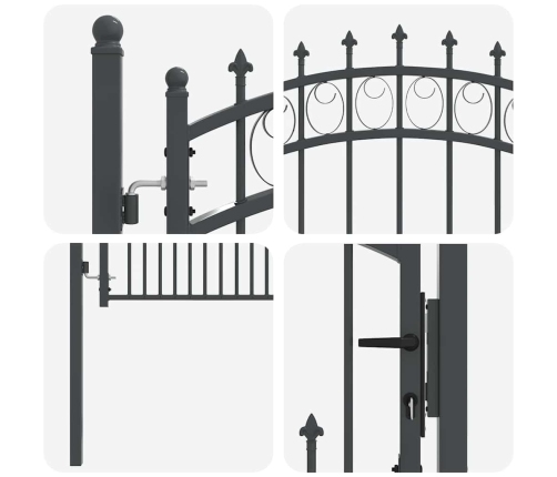 Žoga Vārti Ar Naglām Pelēka 100 X 100 Cm Pulverkrāsots Tērauds Vidaxl
