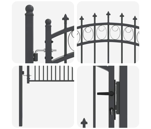 Žoga Vārti Ar Naglām Pelēka 125 X 100 Cm Pulverkrāsots Tērauds Vidaxl