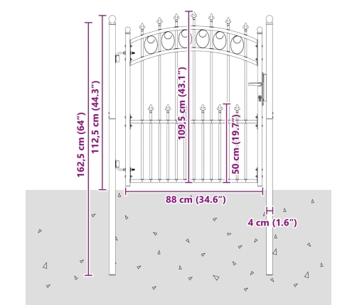 Žoga Vārti Ar Naglām Pelēka 125 X 100 Cm Pulverkrāsots Tērauds Vidaxl