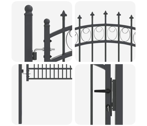 Žoga Vārti Ar Naglām Pelēka 170 X 100 Cm Pulverkrāsots Tērauds Vidaxl