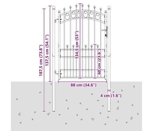 Žoga Vārti Ar Naglām Pelēka 170 X 100 Cm Pulverkrāsots Tērauds Vidaxl