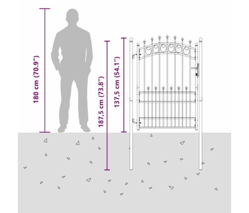 Žoga Vārti Ar Naglām Pelēka 170 X 100 Cm Pulverkrāsots Tērauds Vidaxl