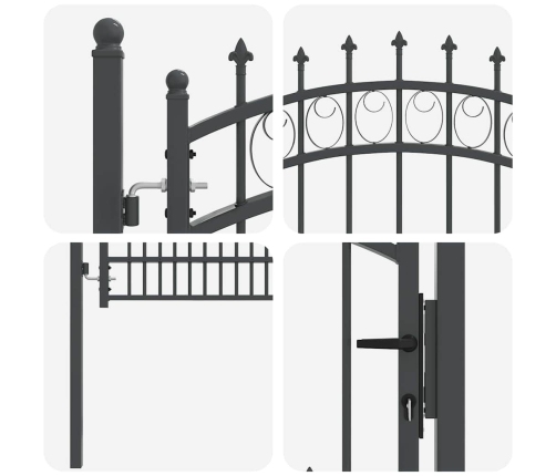 Žoga Vārti Ar Naglām Pelēka 200 X 100 Cm Pulverkrāsots Tērauds Vidaxl