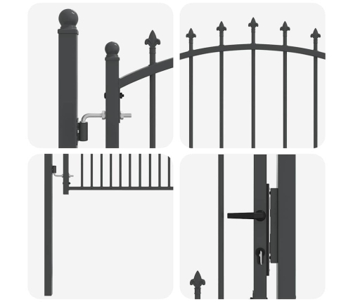 Žoga Vārti Ar Naglām Pelēka 100 X 100 Cm Pulverkrāsots Tērauds Vidaxl