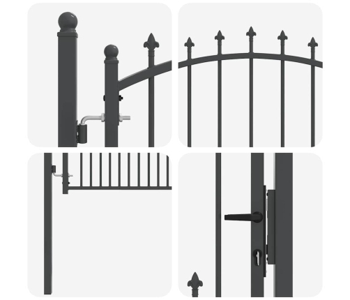 Žoga Vārti Ar Naglām Pelēka 125 X 100 Cm Pulverkrāsots Tērauds Vidaxl