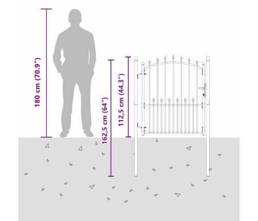 Žoga Vārti Ar Naglām Pelēka 125 X 100 Cm Pulverkrāsots Tērauds Vidaxl