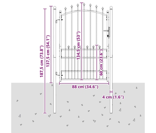 Žoga Vārti Ar Naglām Pelēka 170 X 100 Cm Pulverkrāsots Tērauds Vidaxl