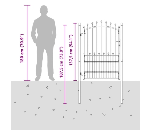 Žoga Vārti Ar Naglām Pelēka 170 X 100 Cm Pulverkrāsots Tērauds Vidaxl