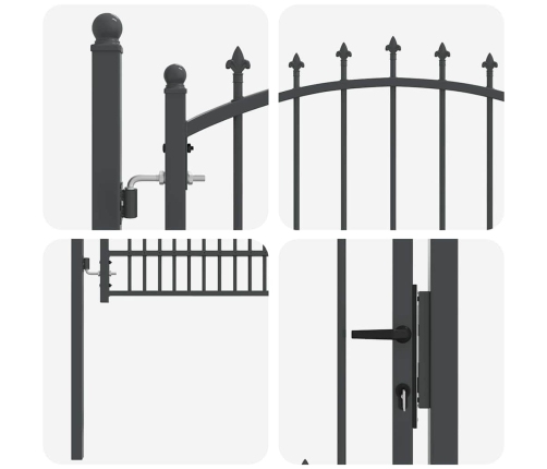Žoga Vārti Ar Naglām Pelēka 200 X 100 Cm Pulverkrāsots Tērauds Vidaxl