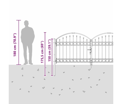 Žoga Vārti Cits Pelēka 300 X 125 Cm Tērauds Vidaxl