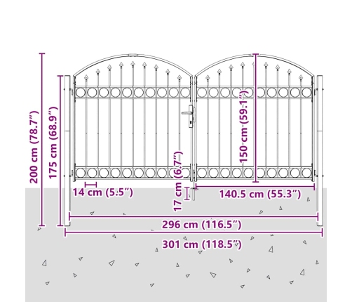 Žoga Vārti Cits Pelēka 300 X 150 Cm Tērauds Vidaxl