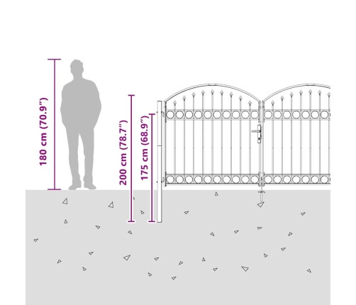 Žoga Vārti Cits Pelēka 300 X 150 Cm Tērauds Vidaxl