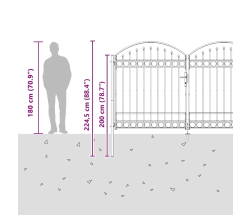 Žoga Vārti Cits Pelēka 300 X 175 Cm Tērauds Vidaxl