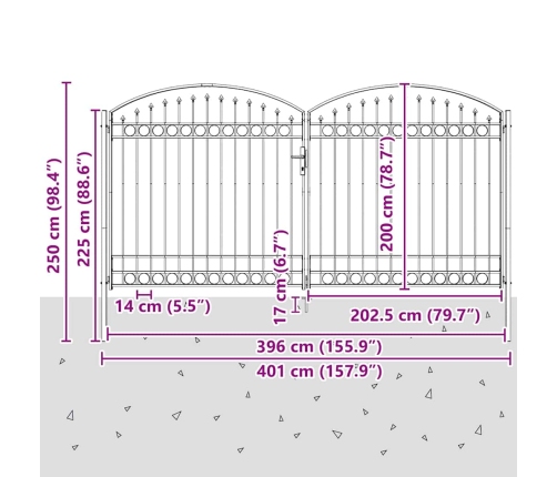 Žoga Vārti Cits Pelēka 400 X 200 Cm Tērauds Vidaxl