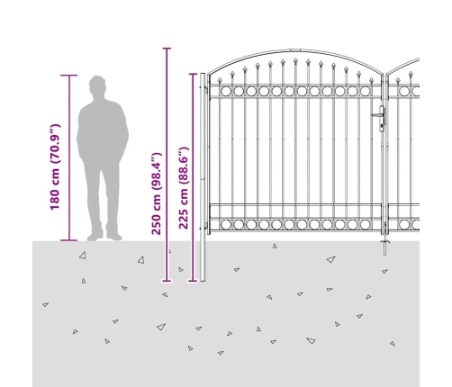 Žoga Vārti Cits Pelēka 400 X 200 Cm Tērauds Vidaxl