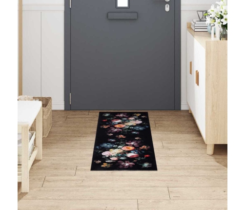 Virtuves Paklājs Ziedu Raksts Ziedi 45 X 150 Cm Samts Vidaxl
