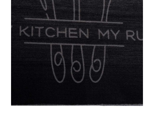 Virtuves Paklājs Melna 180 X 60 Cm Samts Vidaxl