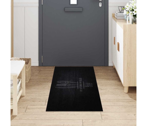 Virtuves Paklājs Melna 180 X 60 Cm Samts Vidaxl