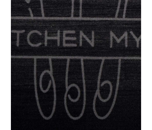 Virtuves Paklājs Melna 180 X 60 Cm Samts Vidaxl