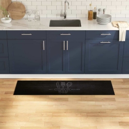 Virtuves Paklājs Melna 150 X 45 Cm Samts Vidaxl