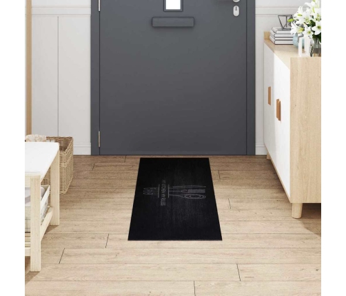 Virtuves Paklājs Melna 150 X 45 Cm Samts Vidaxl