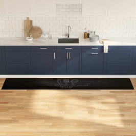 Virtuves Paklājs Melna 300 X 60 Cm Samts Vidaxl