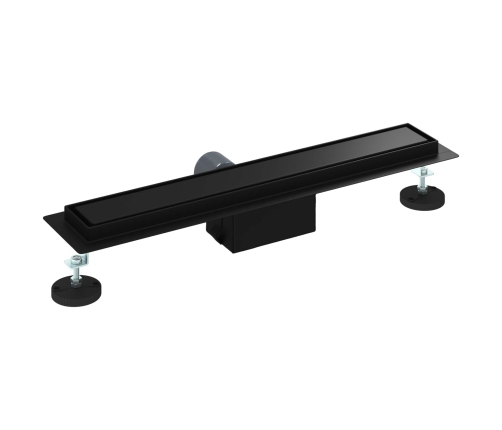 2 In 1 Dušas Notekvads Melna 50 Cm Nerūsējošais Tērauds 304 Vidaxl