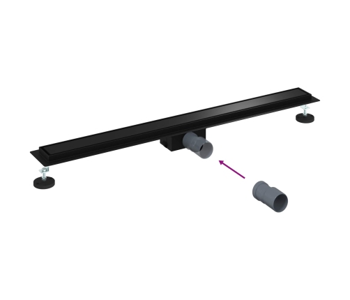 2 In 1 Dušas Notekvads Melna 90 Cm Nerūsējošais Tērauds 304 Vidaxl