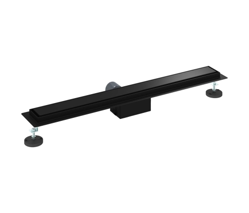 2 In 1 Dušas Notekvads Melna 80 Cm Nerūsējošais Tērauds 304 Vidaxl