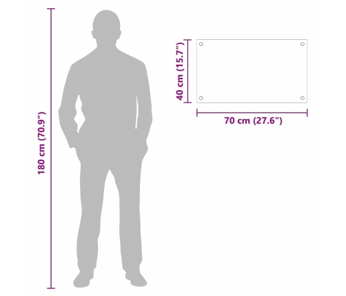 Virtuves Aizsargpanelis Balts 70 X 40 X 0.8 Cm Rūdīts Stikls Vidaxl