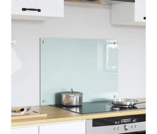 Virtuves Aizsargpanelis Balts 70 X 50 X 0.8 Cm Rūdīts Stikls Vidaxl