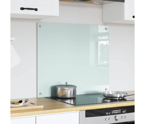 Virtuves Aizsargpanelis Balts 70 X 60 X 0.8 Cm Rūdīts Stikls Vidaxl