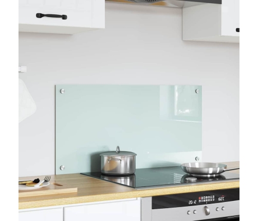 Virtuves Aizsargpanelis Balts 80 X 40 X 0.8 Cm Rūdīts Stikls Vidaxl