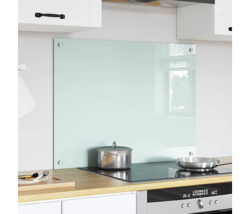 Virtuves Aizsargpanelis Balts 80 X 60 X 0.8 Cm Rūdīts Stikls Vidaxl