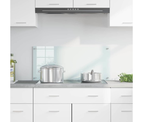 Virtuves Aizsargpanelis Balts 90 X 40 X 0.8 Cm Rūdīts Stikls Vidaxl