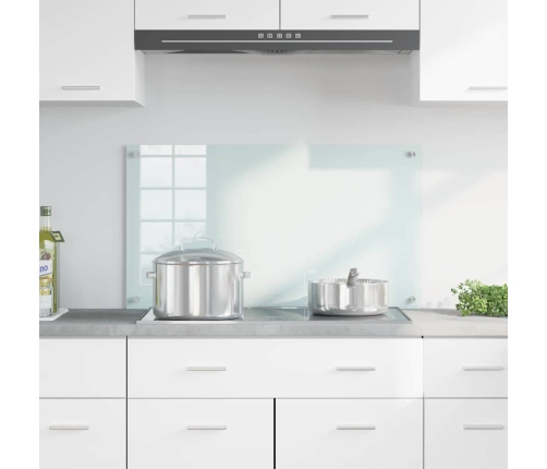 Virtuves Aizsargpanelis Balts 90 X 50 X 0.8 Cm Rūdīts Stikls Vidaxl