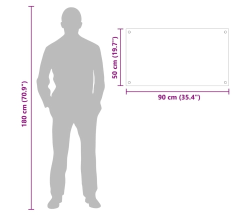 Virtuves Aizsargpanelis Balts 90 X 50 X 0.8 Cm Rūdīts Stikls Vidaxl