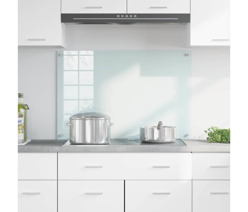 Virtuves Aizsargpanelis Balts 90 X 60 X 0.8 Cm Rūdīts Stikls Vidaxl