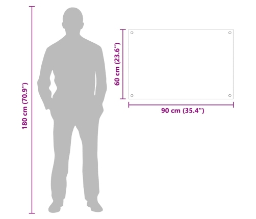 Virtuves Aizsargpanelis Balts 90 X 60 X 0.8 Cm Rūdīts Stikls Vidaxl