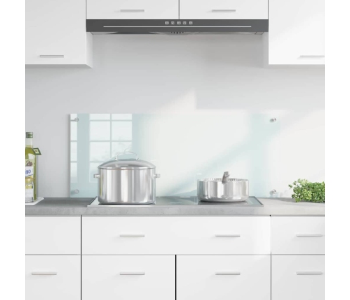 Virtuves Aizsargpanelis Balts 100 X 40 X 0.8 Cm Rūdīts Stikls Vidaxl